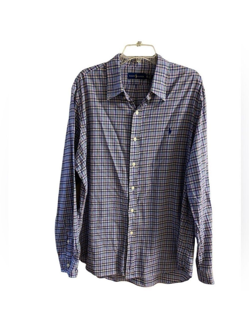 Ralph Lauren Men's Multicolor Checkered Shirt casual long sleeve XXL
